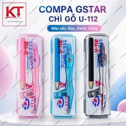 Compa chì gỗ Gstar chính hãng (mã: U-112) bạc, xanh, hồng 2