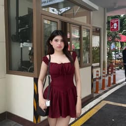 Đầm cổ vuông cột nơ xếp li ngực bo eo dáng ngắn phối viền ren xinh xắn 6