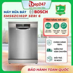 Máy Rửa Bát Bosch SMS6ZCI02P Serie 6 14 Bộ Độc Lập Sấy Zeolith Home Connect Chính Hãng 1