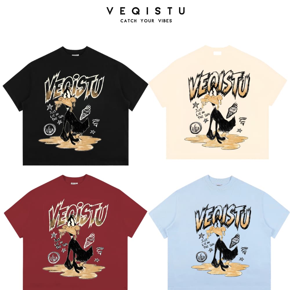 Áo Thun BOXY Local Brand VEQISTU "Vịt Đen", Áo Thun Boxy Form Rộng Unisex 250Gsm 100% Cotton