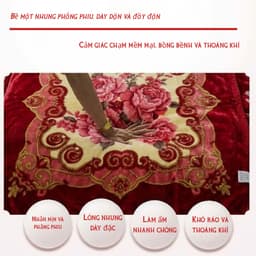 {ảnh thật ] Chăn Lông Tuyết Nhung 2kg Mẫu Mới 2026 - Không rụng lông, Siêu Nhẹ Siêu Ấm Cho Mùa Đại Hàn 5