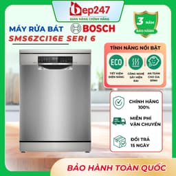 Máy Rửa Bát Bosch SMS6ZCI16E Serie 6 14 Bộ Độc Lập Sấy Zeolith Home Connect Chính Hãng 1
