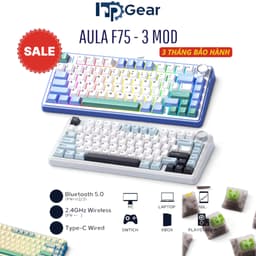 Bàn Phím Cơ Không Dây AULA F75 (3 Mode / Hotswap / Mạch Xuôi / LED RGB) - Hàng chính hãng 1