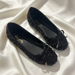 Giày Búp Bê Nữ SETINA Đế Bệt Kim Sa Mix Nơ Siêu Xinh Đi Nhẹ Chân Dễ Phối Đồ HotTrend B11 7