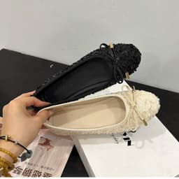Giày Búp Bê Nữ SETINA Đế Bệt Kim Sa Mix Nơ Siêu Xinh Đi Nhẹ Chân Dễ Phối Đồ HotTrend B11 5