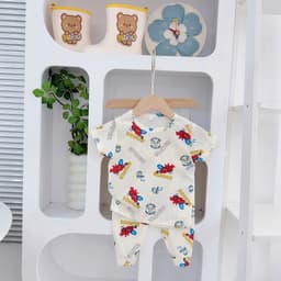 [CD01] Bộ quần áo cộc tay quần dài chất thun tăm lạnh mềm mịn thoáng mát cho bé trai bé gái từ 4kg - 15kg - CÚN BABY 3