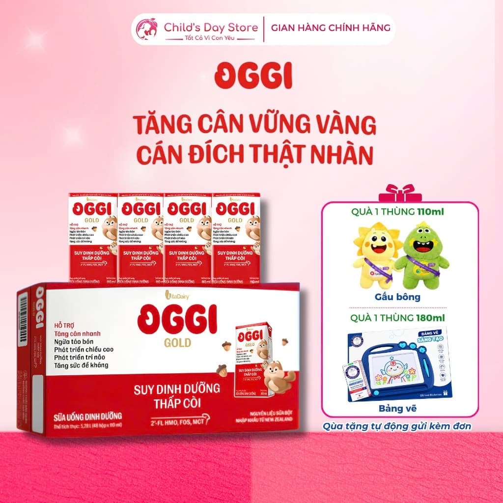 [Thùng 48 Hộp] Sữa Uống Dinh Dưỡng OGGI GOLD 110ml - Hỗ Trợ Tăng Cân, Phát Triển Chiều Cao, Tăng Đề Kháng Cho Bé