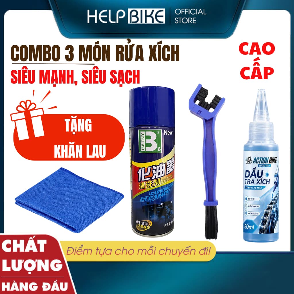 COMBO Bộ vệ sinh xích líp xe đạp siêu sạch, chống han rỉ và hoạt động ổn định hơn - Combo_Ruaxich