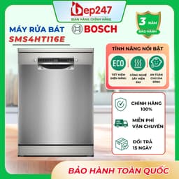 Máy Rửa Bát Bosch SMS4HTI16E Serie 4 13 Bộ Độc Lập Inox Home Connect Sấy Tăng Cường Chính Hãng 1