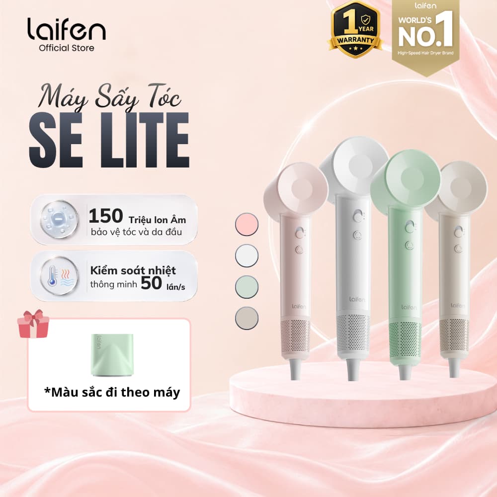 [Livestream] Máy Sấy Tóc Ion Âm Laifen SE Lite, Động Cơ Tốc Độ Cao, Kiểm Soát Nhiệt Thông Minh, Bảo Hành 12 tháng