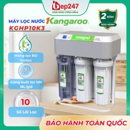 Máy Lọc Nước Kangaroo Hydrogen KGHP10K3 10 Lõi RO Vortex Tạo Nước Hydrogen Khoáng Gốm Công Suất 18L/H Bình Chứa 7L 1