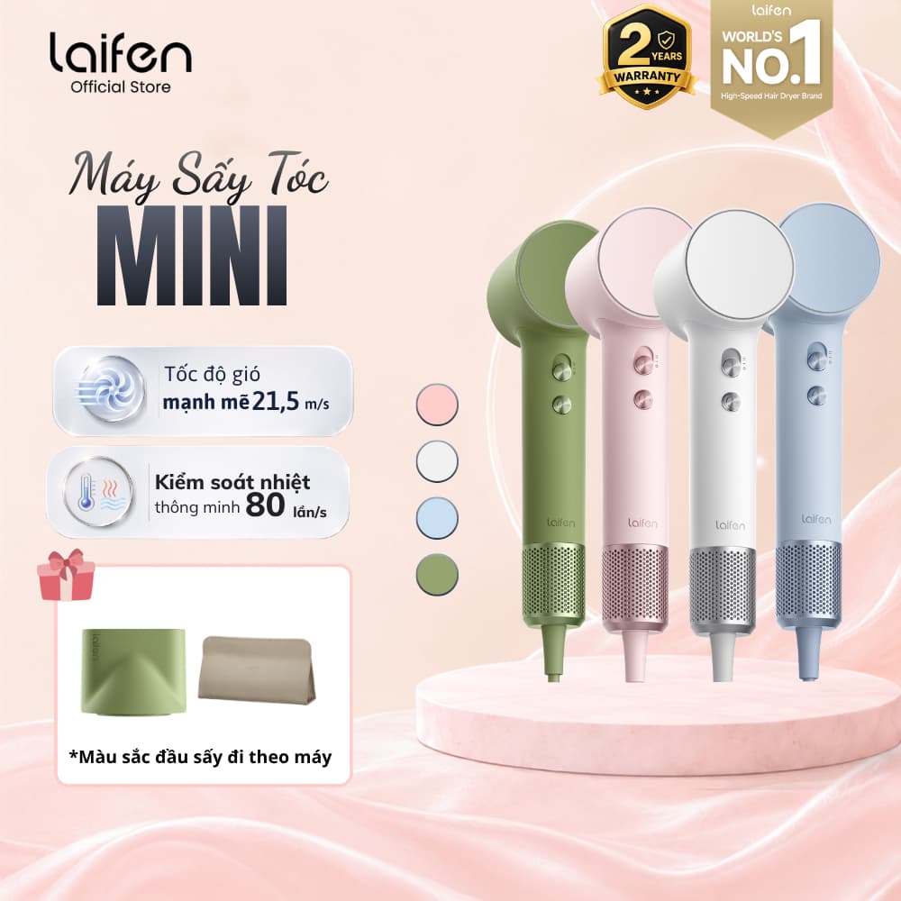 [Livestream] Máy Sấy Tóc Laifen Mini Siêu Nhỏ Gọn 299g, Sấy Nhanh, Kiểm Soát Nhiệt, Bảo Hành 24 Tháng