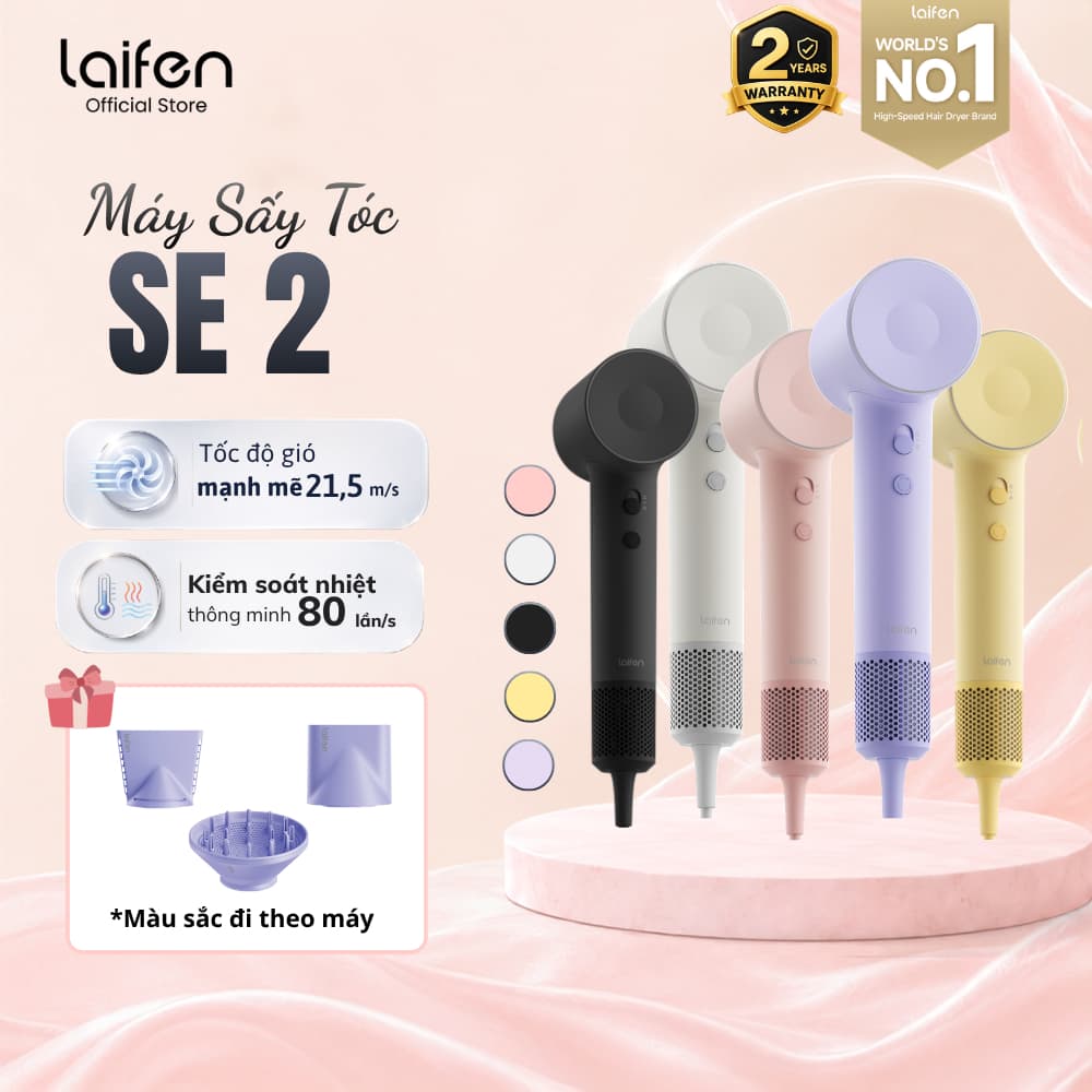 [Livestream] Máy Sấy Tóc Ion Âm Laifen SE 2 Chính Hãng, Sấy Nhanh, Giảm Tóc Xù Rối, Kiểm Soát Nhiệt
