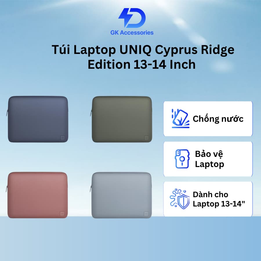 Túi Laptop UNIQ Cyprus Ridge Edition 13-14 Inch Chống Nước Neoprene | Laptop Sleeve Bảo Vệ Máy Tính