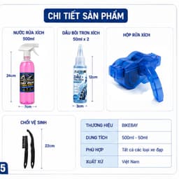 COMBO FULL dụng cụ vệ sinh xích líp xe đạp siêu sạch, Bộ đồ bảo dưỡng xe đạp chuyên dụng CBVS_FULL 6