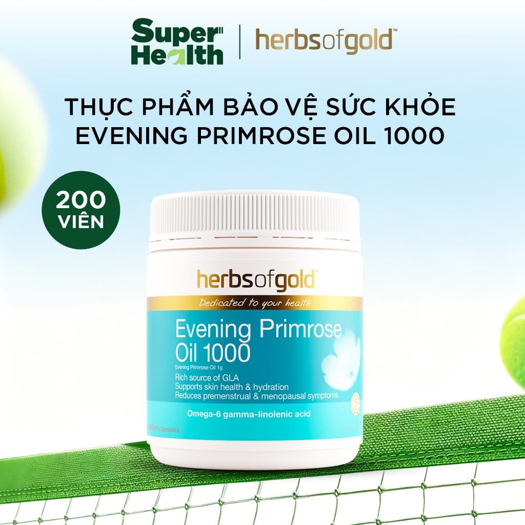 Thực phẩm bảo vệ sức khoẻ Herbs of Gold Evening Primrose Oil 1000 200 viên - Super Health