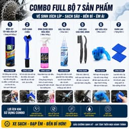 COMBO FULL dụng cụ vệ sinh xích líp xe đạp siêu sạch, Bộ đồ bảo dưỡng xe đạp chuyên dụng CBVS_FULL 2