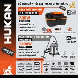 Các dòng máy hút bụi công nghiệp HUKAN điện  G2-HTP0201BL 12 lít, 10 lít G1-HBP012L 2
