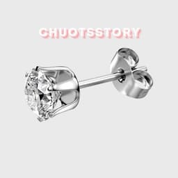 Khuyên tai nam nữ nụ đá trơn, bông tai nam thời trang unisex cá tính - KT208 - ChuotsStory 6