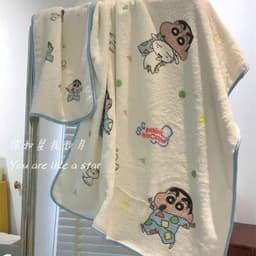 Set 2 Khăn ( 1 Khăn Mặt 35-70cm - 1 Khăn Tắm 70-140cm) Hoạ Tiết Shin Dễ Thương 7