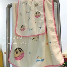 Set 2 Khăn ( 1 Khăn Mặt 35-70cm - 1 Khăn Tắm 70-140cm) Hoạ Tiết Shin Dễ Thương 9