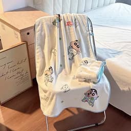Set 2 Khăn ( 1 Khăn Mặt 35-70cm - 1 Khăn Tắm 70-140cm) Hoạ Tiết Shin Dễ Thương 1