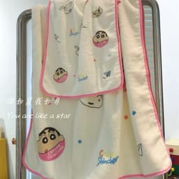Set 2 Khăn ( 1 Khăn Mặt 35-70cm - 1 Khăn Tắm 70-140cm) Hoạ Tiết Shin Dễ Thương 6
