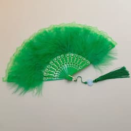Quạt Cầm Tay Ren Lông Vũ (đã kèm tua rua) Vintage/ Quạt Trang Trí Cao Cấp – Phụ Kiện Chụp Ảnh, Biểu Diễn 3