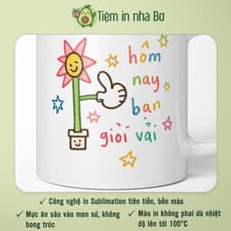 Ly cốc sứ chữa lành CƯỜI NHIỀU LÊN, HÔM NAY CẬU GIỎI VẢI quà tặng kỷ niệm sinh nhật bạn bè đồng nghiệp bản thân ý nghĩa 8
