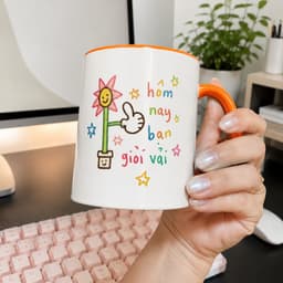 Ly cốc sứ chữa lành CƯỜI NHIỀU LÊN, HÔM NAY CẬU GIỎI VẢI quà tặng kỷ niệm sinh nhật bạn bè đồng nghiệp bản thân ý nghĩa 4