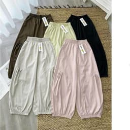 [FORM NẤM] Combo 2 Quần Nữ Dáng Bom Ống Rộng Bo Gấu Chất Gió - Quần Dài Nữ Form Rộng Dễ Phối Đồ Mặc Hằng Ngày Q8 3