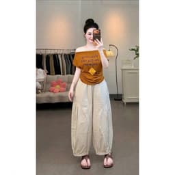 [FORM NẤM] Combo 2 Quần Nữ Dáng Bom Ống Rộng Bo Gấu Chất Gió - Quần Dài Nữ Form Rộng Dễ Phối Đồ Mặc Hằng Ngày Q8 5