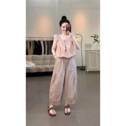 [FORM NẤM] Combo 2 Quần Nữ Dáng Bom Ống Rộng Bo Gấu Chất Gió - Quần Dài Nữ Form Rộng Dễ Phối Đồ Mặc Hằng Ngày Q8 6