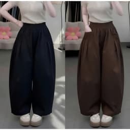 [COMBO 2 QUẦN GIÁ TỐT] Quần Nữ Ống Suông Chất Gió Xếp Ly Túi, Cạp Chun Co Giãn - Quần Dài Form Rộng Dễ Phối Đồ Q7 6