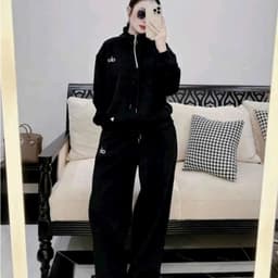 Set Bộ Quần Áo Nữ Nỉ 2 Da Thêu ALO Cổ Lọ Mix Quần Cạp Chun Co Giãn Phong Cách Basic Minh Minh Collection S6 8