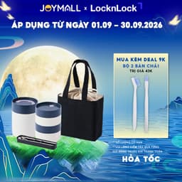 Bộ 3 Hộp Cơm LocknLock LHC8014IVY 1020ml, Hàng Chính Hãng, Kèm Muỗng Đũa Và Túi - JoyMall 1