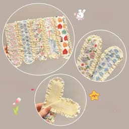 Set 2 băng đô cài tóc phối ren vintage không làm xẹp tóc - bờm tóc hoa nhí chụp ảnh, skincare, trang điểm tiện lợi 5
