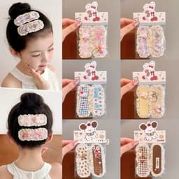 Set 2 băng đô cài tóc phối ren vintage không làm xẹp tóc - bờm tóc hoa nhí chụp ảnh, skincare, trang điểm tiện lợi 6