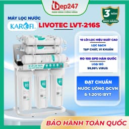 Máy Lọc Nước RO Karofi Livotec LVT-216S 10 Lõi Màng RO 100GPD Hàn Quốc Công Suất 20L/H 6 Lõi Chức Năng Khoáng 1