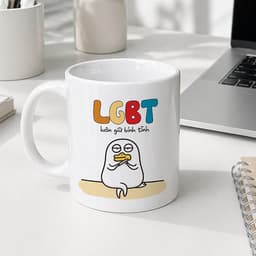 Ly cốc sứ LGBT - luôn giữ bình tĩnh quà tặng bạn bè đồng nghiệp hài hước, ý nghĩa dễ thương 6