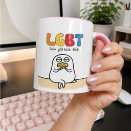 Ly cốc sứ LGBT - luôn giữ bình tĩnh quà tặng bạn bè đồng nghiệp hài hước, ý nghĩa dễ thương 7