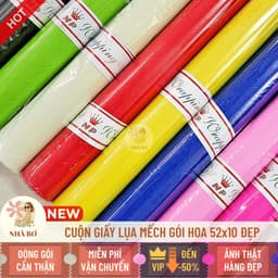Cuộn giấy lụa mếch vân long gói hoa 52x10 form mỏng mềm mại bó hoa quà handmade DIY - Hoa Sáp Nhà Bơ 3