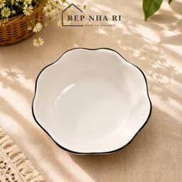 [ BepNhaRi ] Bộ Mặt Trời Gốm Sứ Màu Trắng Viền Đen - Tinh Tế Cho Không Gian Thờ Cúng Gia Tiên 9