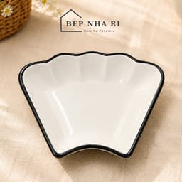 [ BepNhaRi ] Bộ Mặt Trời Gốm Sứ Màu Trắng Viền Đen - Tinh Tế Cho Không Gian Thờ Cúng Gia Tiên 6