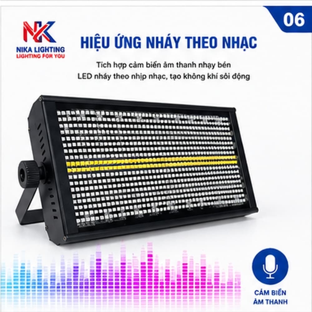 Đèn Strobe Đèn chớp led NIKA LED trắng dải LED vàng DMX cảm ứng âm thanh sân khấu, sự kiện