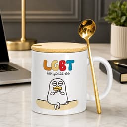 Ly cốc sứ LGBT - luôn giữ bình tĩnh quà tặng bạn bè đồng nghiệp hài hước, ý nghĩa dễ thương 9