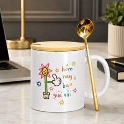 Ly cốc sứ chữa lành CƯỜI NHIỀU LÊN, HÔM NAY CẬU GIỎI VẢI quà tặng kỷ niệm sinh nhật bạn bè đồng nghiệp bản thân ý nghĩa 6
