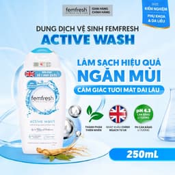 Combo 2 Dung Dịch Vệ Sinh Nữ Femfresh Active Fresh Wash Cho Người Ưa Vận Động Giúp Sạch Thơm,Tự Tin,Năng Động 250ml/chai 2