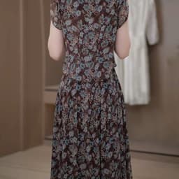 (47-90 KG) ĐẦM HOA NÂU COFEE, CHẤT VOAN IN 2 LỚP, FORM GIẢ SET XÒE NHẸ, THANH LỊCH, DỄ MẶC 7