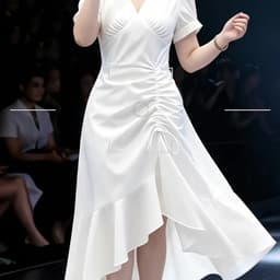 MẬP STYLE (47-90 KG) ĐẦM TRẮNG NHÚN EO, CHẤT COTTON HÀ LAN CO GIÃN, FORM NHÚN EO THON GỌN 5